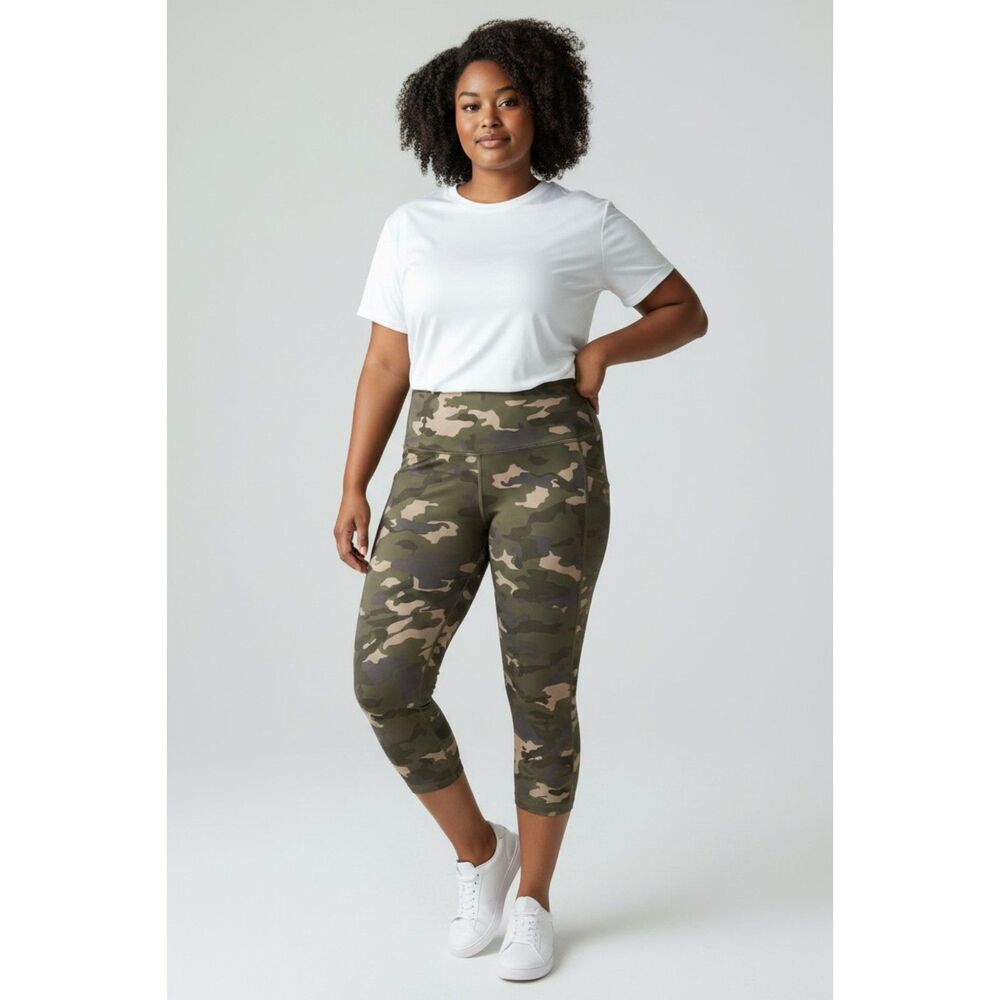 Adrienne Vittadini Capri Joggers Camo Size 2X Pockets EUC